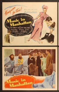 6j340 MUSIC IN MANHATTAN 8 LCs '44 super sexy Anne Shirley, Dennis Day, Phillip Terry!