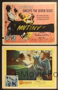 6j684 MUTINY 5 LCs '52 sailor Mark Stevens fights pirate with hook & knife, cut-throat action!