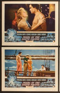 6j373 PEARL OF THE SOUTH PACIFIC 8 LCs '55 many images of sexy Virginia Mayo & Dennis Morgan!