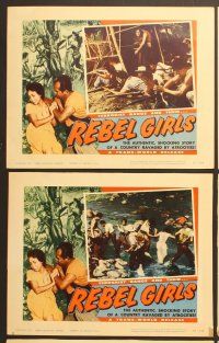 6j629 REBEL GIRLS 6 LCs '57 ravaged by atrocities, cool border art of wild bad girls!
