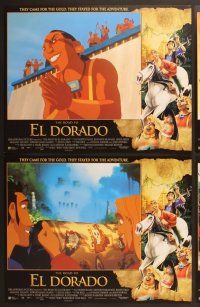 6j408 ROAD TO EL DORADO 8 int'l LCs '00 Dreamworks cartoon, explorers at the city of gold!