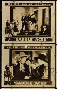 6j691 SADDLE ACES 5 photolobbies '35 cowboy Rex Bell, Ruth Mix, Buzz Barton!