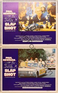 6j848 SLAP SHOT 3 LCs '77 George Roy Hill directed, great images of hockey player Paul Newman!