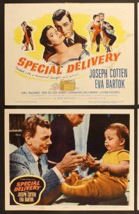 6j451 SPECIAL DELIVERY 8 LCs '55 Joseph Cotten & Eva Bartok in a hilarious international scandal!
