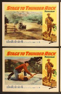 6j453 STAGE TO THUNDER ROCK 8 LCs '64 Barry Sullivan, Marilyn Maxwell, vengeance & violence!