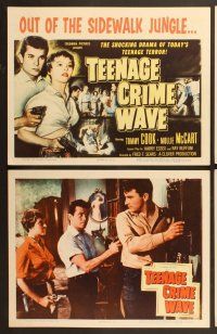 6j474 TEEN-AGE CRIME WAVE 8 LCs '55 bad girls & guns out of the sidewalk jungle, Tommy Cook!