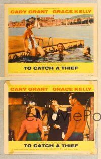 6j783 TO CATCH A THIEF 4 LCs '55 Grace Kelly & Cary Grant, Alfred Hitchcock!