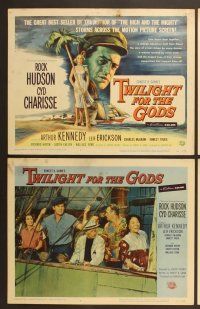 6j497 TWILIGHT FOR THE GODS 8 LCs '58 images of Rock Hudson & sexy Cyd Charisse!