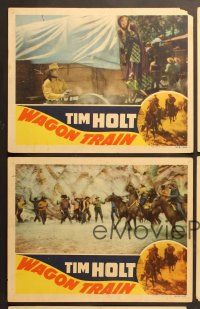 6j707 WAGON TRAIN 5 LCs '40 cowboy Tim Holt western, cool landscape images!
