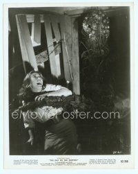 6k248 DAY OF THE TRIFFIDS 8x10 still '62 great close up of girl attacked by wacky plant monster!