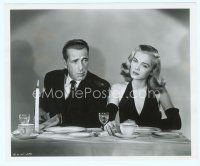 6k249 DEAD RECKONING 8x10 still '47 c/u of Humphrey Bogart & sexy Liz Scott at dinner by Coburn!