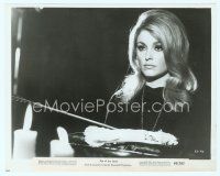 6k276 EYE OF THE DEVIL 8x10 still '66 close up of pretty Sharon Tate holding tray with dead bird!