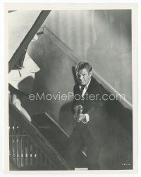 6k303 GETAWAY 8x10 still '72 Steve McQueen on staircase with shotgun, Sam Peckinpah classic!