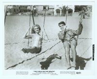 6k310 GIRLS ON THE BEACH 8x10.25 still '65 Noreen Corcoran & Martin West swinging on beach!