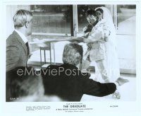 6k325 GRADUATE 8x10 still '67 Dustin Hoffman & Katharine Ross at wedding using cross as weapon!
