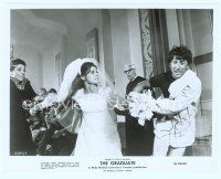 6k324 GRADUATE 8x10 still '67 Dustin Hoffman & Anne Bancroft pulling at Katharine Ross at wedding!