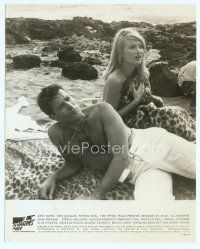 6k365 IN HARM'S WAY deluxe 7.75x9.75 still '65 Hugh O'Brian with sexy Barbara Bouchet on beach!
