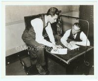 6k442 LUM & ABNER candid 8x10 radio still '35 Chester Lauck & Goff by CBS microphone before show!