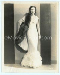6k454 MANDALAY 8x10 still '34 full-length Kay Francis in fringed chiffon dress w/ silver fox cape!