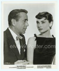 6k018 SABRINA 8x10 still '54 2-shot close up of Audrey Hepburn & Humphrey Bogart, Billy Wilder