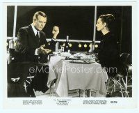 6k065 CHARADE color 8x10 still '63 close up of Cary Grant & sexy Audrey Hepburn at fancy dinner!