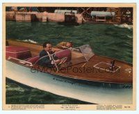 6k082 HELL ON FRISCO BAY color 8x10 still '56 Alan Ladd hanging on Edward G. Robinson's boat!