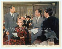 6k099 NORTH BY NORTHWEST color Eng/US 8x10 still #3 '59 Cary Grant, Saint & Mason in auction room!
