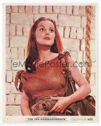 6k116 TEN COMMANDMENTS color 8x10 still '56 Cecil B. DeMille, close up of pretty Debra Paget!