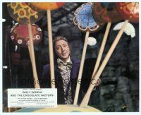6k122 WILLY WONKA & THE CHOCOLATE FACTORY English FOH LC '71 Gene Wilder with giant lollipops!