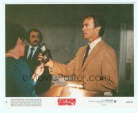 6k115 SUDDEN IMPACT 8x10 mini LC #3 '83 Clint Eastwood as Dirty Harry flashing his badge!