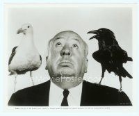 6m001 ALFRED HITCHCOCK 8x10 still '63 wacky posed portrait with The Birds on his shoulders!