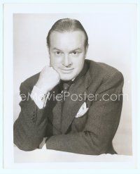 6m065 BOB HOPE 8x10 radio still '40s waist-high portrait of the comedian with hand on his face!