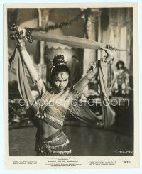 6m098 CHELO ALONSO 8x10 still '59 incredibly sexy c/u holding sword from Goliath & the Barbarians!