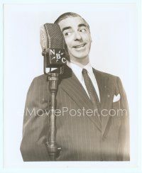 6m166 EDDIE CANTOR 8x10 radio still '40s close up of the comedian standing by NBC microphone!