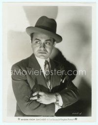 6m171 EDWARD G. ROBINSON 8x10 still '30 cool moody portrait with cigar from Widow From Chicago!
