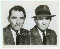 6m215 GREGORY PECK 8x10 still '50s great split image of the star with and without a hat on!