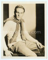 6m226 HENRY WILCOXON 8x10 still '30s great seated smoking portrait wearing sweater around his neck!