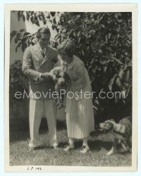 6m237 JACK PICKFORD candid 8x10 still '20s great image with his wife & wire-hair terrier dog!