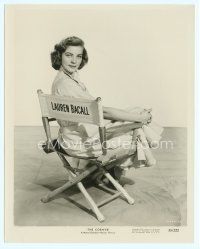 6m310 LAUREN BACALL candid 8x10 still '55 wonderful c/u of the star in her chair from The Cobweb!