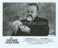 6m404 ORSON WELLES 8x10 still '76 wonderful c/u holding skull from The Late Great Planet Earth!