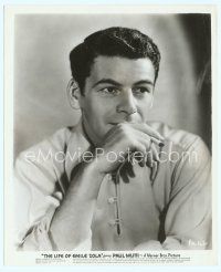 6m410 PAUL MUNI 8x10 still '37 great close up smoking portrait from The Life of Emile Zola!