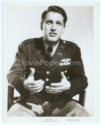 6m411 PAUL NEWMAN 8x10 still '56 great close up seated portrait in uniform from The Rack!
