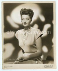 6m477 SYLVIA SIDNEY 8x10 still '46 close up seated portrait wearing really cool dress & jewelry!