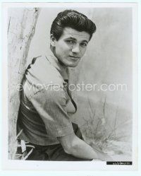 6m488 TOMMY SANDS 8x10 still '57 great waist-high portrait outdoors leaning on a tree!