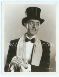 6m526 WILLIAM POWELL 8x10.25 still '30 great close up in top hat & tuxedo from For the Defense!