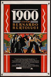 6p004 1900 1sh '77 directed by Bernardo Bertolucci, Robert De Niro, cool Doug Johnson art!