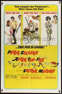 6p031 AFTER THE FOX 1sh '66 De Sica's Caccia alla Volpe, Peter Sellers, Frank Frazetta art!