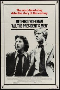 6p043 ALL THE PRESIDENT'S MEN 1sh '76 Dustin Hoffman & Robert Redford as Woodward & Bernstein!