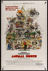 6p064 ANIMAL HOUSE style B 1sh '78 John Belushi, Landis classic, art by Rick Meyerowitz!