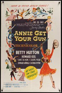 6p066 ANNIE GET YOUR GUN 1sh R62 Betty Hutton as the greatest sharpshooter, Howard Keel!